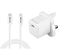 Sandberg 441-64 USB-C AC 20W Charger, UK Plug, MFi-Certified Lightning Cable 1m