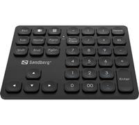 Sandberg Wireless Numeric Keypad Pro | Portable Numpad with Low-Noise Keys | Wireless Keypad | Plug & Play | Rechargeable | Bluetooth Numeric Keyboard for Office Home Work Studying | For Windows