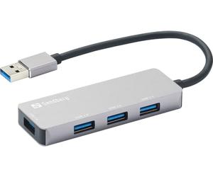 Sandberg External 4-Port Usb 3.0 Pocket Hub Aluminium Usb Powered 5 Year Warrant