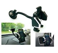 Sandberg In Car Universal Mobile Holder, Phone Holder for Car, Windscreen Suction Pad or Air Vent Holder, Foam Grip, Quick Release Button, 360° Rotation, Flexible Arm, For iPhone Samsung Galaxy