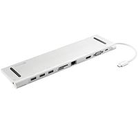 Sandberg USB-C 10-in-1 Docking Station | USB-C Hub to 3x USB-A 1x USB-C HDMI VGA Ethernet Audio Memory Card Slot 1x USB-C (PD 100W) | Laptop Stand | Powered with USB-C | Multiport Adapter for Laptop