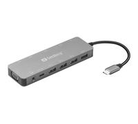 Sandberg Usb-c 13-in-1 Travel Dock in Silver Sandberg Silver