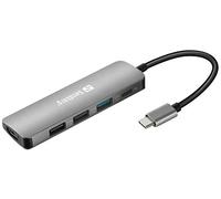 Sandberg USB-C Dock | HDMI+3xUSB+PD 100W Hub | HDMI and USB 3.0 Port to USB-C Adapter | 2.0 and 3.0 USB to USB-C Hub | Power Throughput with USB-C | USB C Multiport Adapter