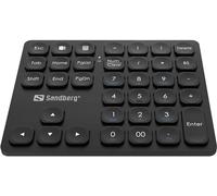 Sandberg Wireless Numeric Keypad Pro | Portable Numpad with Low-Noise Keys | Wireless Keypad | Plug & Play | Rechargeable | Bluetooth Numeric Keyboard for Office Home Work Studying | For Windows