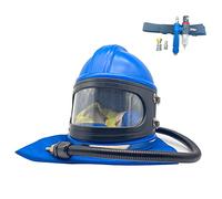 Sandblaster Helmet Safe Air Feed Sandblast Helmet with Shoulder Protective Sand Blast Hood Protector for Sandblasting Equipped with A Sandblaster Thermostat