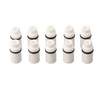 Sandblaster Nozzles Set, 10 Pcs White Earthenware Replacement Tips for Low Pressure Sandblasting Machines, 160 Bar Max Pressure, 25x12 mm Size