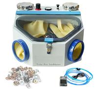 Sandblaster with Dust Collector and LED Light, Dual Filter System and Foot Pedal Control for Material Restoration and Polishing Treatment