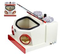Sandblasting Box with Foot Pedal Control, Large Viewing Window, for Dental Lab Surface Cleaning, Finishing and Rust Removal
