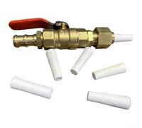 Sandblasting Gas Control Kit Featuring Cast Brass Ball Valve and 5 White Ceramic Nozzles for Metal Stone and Cleaning