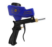 Sandblasting Gun, Portable Handheld Pneumatic Adjustable Flow Rate Spray Gun with Nozzle Container for Polishing Remove Rust, Blue