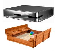 Sandbox Cover, 600D Oxford Cloth Sand box Cover, Waterproof Heavy Duty Outdoor Square Sand Box Covers for Kids, Protect Sandbox Sand and Toys, Covers Only,Grey,84"X84"X8"