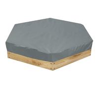 Sandbox Cover, Waterproof Hexagonal Sandbox Cover, Uv-blocking Outdoor Sandpit Protector, Gray, 90.55x78.74x7.87 Inch