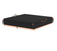 Sandbox Cover, Waterproof Square Sandbox Cover for Sand Prevention, Equipped with Handle, Hook, Bottom Pull Rope Suitable for Children's Outdoor Large Sandbox Cover (Black, 50" L×50" W×8" H)