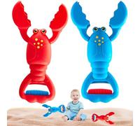 Sandbox Digger, 2PCS Safe Plastic Lobster Sand Digger, 13.4x7.1x2.4" Squeeze-and-Grab Beach Toys, Flexible Sand Toys for Kids Toddler Summer Pool #·