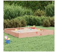 Sandbox outdoor 160x160x20cm solid pinewood natural douglas with seats for kids