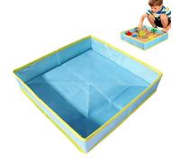 Sandbox Tray Foldable Play Mat Sand Pit with Waterproof Bottom Portable Indoor/Outdoor Sensory Toys Storage Tray for Kids Toddlers Ages 1-5, 50cmx50cm (Sky Blue)