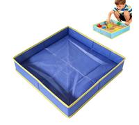 Sandbox Tray Foldable Play Mat Sand Pit with Waterproof Bottom Portable Indoor/Outdoor Sensory Toys Storage Tray for Kids Toddlers Ages 1-5, 50cmx50cm (Blue)