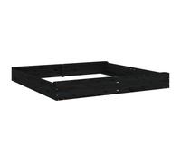 Sandbox with Seats Kids' Outdoor Sandpit Black Square Solid Wood Pine vidaXL