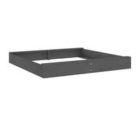 Sandbox with Seats Kids' Outdoor Sandpit Grey Square Solid Wood Pine vidaXL
