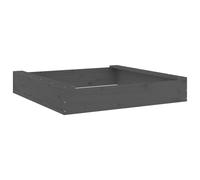 vidaXL Sandbox with Seats Grey Square Solid Wood Pine, Grey