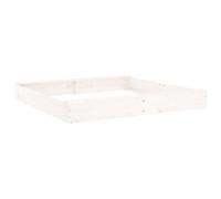 vidaXL Sandbox with Seats White Square Solid Wood Pine