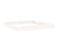 vidaXL Sandbox with Seats White Square Solid Wood Pine