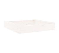 Sandbox with Seats Kids' Outdoor Sandpit White Square Solid Wood Pine vidaXL