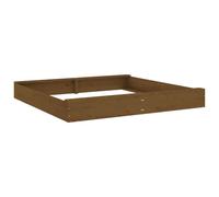Sandbox with Seats Outdoor Sandpit Honey Brown Square Solid Wood Pine vidaXL