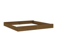 Sandbox with Seats Outdoor Sandpit Honey Brown Square Solid Wood Pine vidaXL