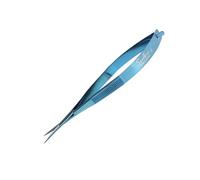 Sandbros Cuticle Scissors Extra Fine Nail Scissors Cuticle Trimmer Fine Pointed Tip for Dry, Dead Skin,Skin Care,Eyebrow, Eyelash, Trim Nail and Dry Skin (Blue Straight)