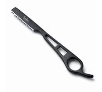 SANDBROS PRO Hair Cutting Trimmer Razor, Hairdressing Styling Razor for Hair Shaping & Thinning Combs Feather Styling Layer Cutting Texturizer 7" Black Stainless Steel