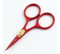 Sandbros Sharp Tip Small Embroidery Scissors: Straight Stainless Steel Pointed Tip Precision Cutting for Quilting Knitting Cross Stitch, 4 Inch Red