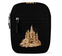 Sandcastle Sand Sculpture Sea Shells Beach Sand Crossbody Bag Adjustable Satchel Cute Shoulder Bag Lightweight Sling Bags