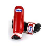 Sandee Authentic Red & White Synthetic Leather Boot Shinguard-JNR