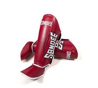 Sandee Cool- Leather Tec Boot Shinguards Small- Junior (Red/White/Black)