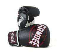 Sandee Cool-Tec Hook & Loop Black, White & Red Leather Boxing Glove-14