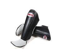 Sandee Kids Shin Guards Muay Thai Boxing Authentic Synthetic Leather - Black