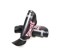 Sandee Kids Shin Guards Muay Thai Boxing Cool-Tec Leather - Black Red