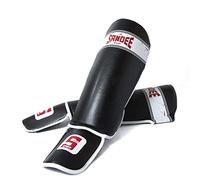 Sandee Sport Shinguards Shin Guard Black White Muay Thai Boxing Kickboxing Fight Sold by MinotaurFightStore (L/XL)