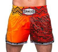 Sandee Warrior Thai Shorts - Muay Thai, Kickboxing, MMA (Red/Orange, L)