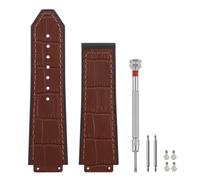 SANDEIN 25mm Leather Watch Bands Compatible with Hublot Big Bang, Soft Silicone Rubber Lined Replacement Wrist Strap for Hublot Big Bang Watch Straps (Brown/Brown Stitching)