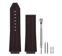 SANDEIN 25mm Watch Band Compatible with Hublot Big Bang, Soft Silicone Rubber Replacement Wrist Strap for Hublot Big Bang Watch Straps, Brown Particle