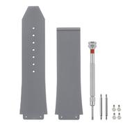 SANDEIN 25mm Watch Band Compatible with Hublot Big Bang, Soft Silicone Rubber Replacement Wrist Strap for Hublot Big Bang Watch Straps, Grey Stripe