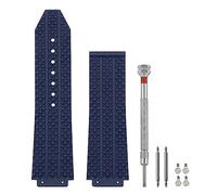 SANDEIN 25mm Watch Band Compatible with Hublot Big Bang, Soft Silicone Rubber Replacement Wrist Strap for Hublot Big Bang Watch Straps, Blue Particle