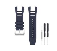 SANDEIN 32.5mm Watch Band Compatible with Invicta, Soft Silicone Rubber Replacement Wrist Strap for Invicta Subaqua Noma IV Watch Straps (Blue + Silver Buckle)