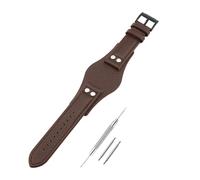 SANDEIN Watch Band Compatible with Fossil, 22mm Soft Leather Replacement Wrist Strap with Stainless Steel Buckle for Fossil CH2564 CH2565 and CH2891 Watch Straps (Brown + Black Buckle)