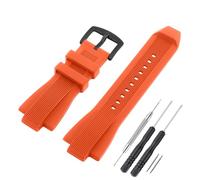 SANDEIN Watch Band Compatible with Michael Kors, Soft Silicone Rubber Replacement Wrist Strap for Michael MK8152 MK8356 Watch Straps, Orange+black buckle