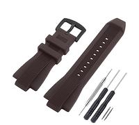 SANDEIN Watch Band Compatible with Michael Kors, Soft Silicone Rubber Replacement Wrist Strap for Michael MK8152 MK8356 Watch, Black (Brown+black buckle)