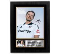 Sander Berge Signed Autograph Poster Print - Fulham F.C. - Norway International Football Memorabilia - Gift for Fans & Collectors, A3 Poster + Black Frame