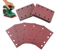 Sander Pads - 120 Pieces Rectangular Sand-Paper | Replacement Parts Dust Extraction | Anti-Clog Sheets For Furniture Drywall Stone Home Deck Woodworkers Cabinet Carpenters Paint Glass